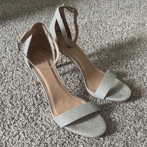 Silver Ankle Strap Heels
